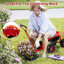 Siège de travail de jardin roulant avec roues, scooter de jardin avec siège pivotant à 360 degrés et poignée extensible et plateau à outils, tabouret de jardinage pour la plantation, rouge