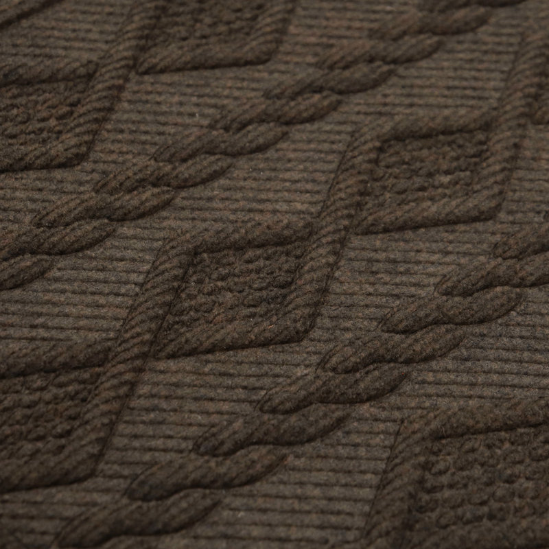 Non-Slip Geometric Outdoor Doormat, Brown, Rectangle W45 x L75 cm