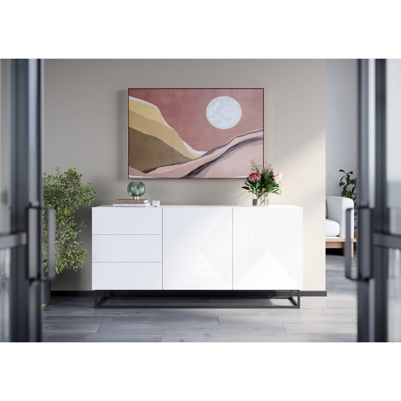 Melaher 167cm Sideboard, White Matte