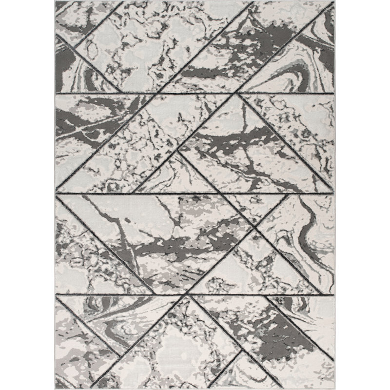Monaco Series Abrstract Black/Gray/Ivory/Beige Area Rug, Rectangle 7'9" x 10'2"