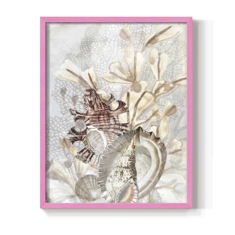 Impression encadrée Ocean Whisper II - bois massif, H 30 po x l 24 po, Rose