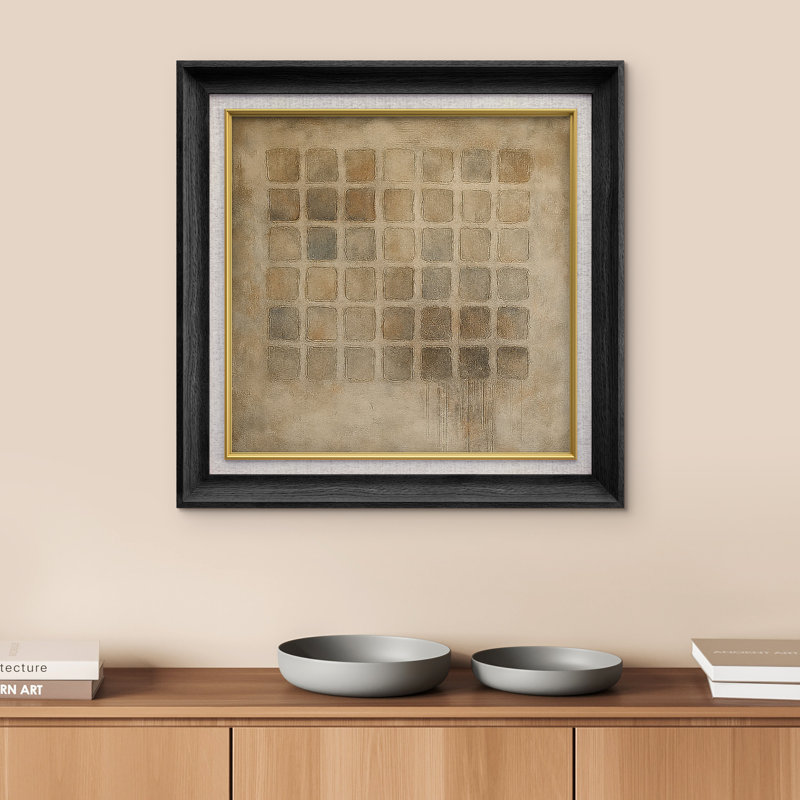 Art mural encadré de qualité supérieure - Impression géométrique abstraite pour la décoration de chambre à coucher - 26 po x 36 po