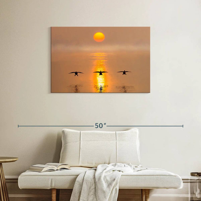 Brampt Flying Geese Over The River, 24" H x 36" W