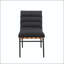 Chaise de salle à manger Boucle avec détails en similicuir cognac et pieds en fer noir-130154119-130154122