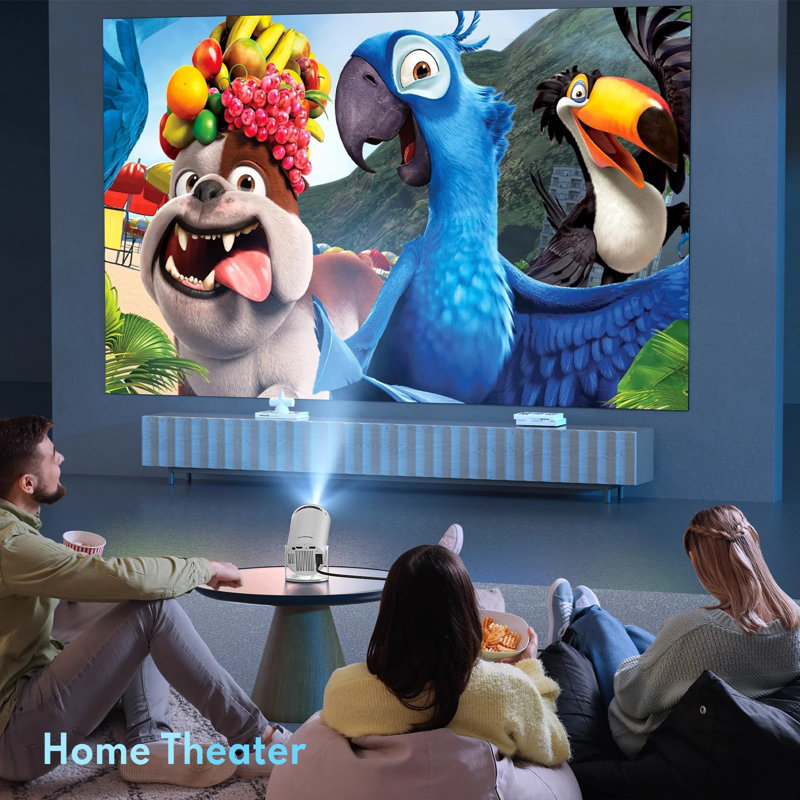 Projector 4k 1080p Support, Mini Projector Smart For Movie Projection Compatible With Phone, Black