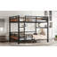Queen Over Queen Metal Bunk Bed/Metal Loft Bed,Separable Bunk Beds,With Raised Security Fence,Walnut Color