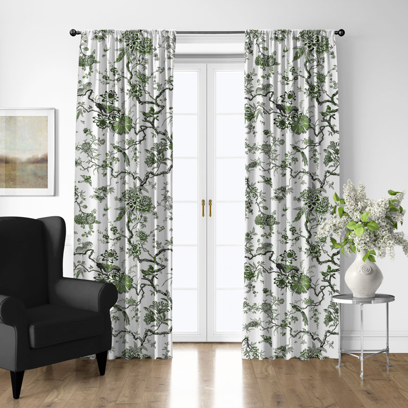 Tree Top Avocado Cotton Simple Top Pocket Drapery Panel Set of 2, 50" W x 108" L