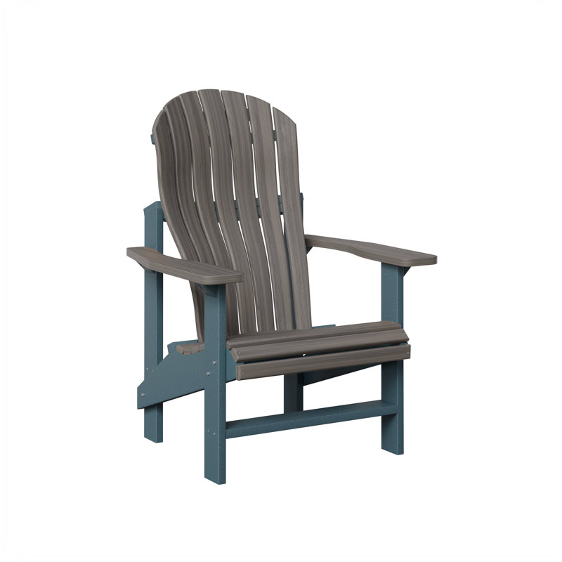 Berlin Gardens Contour Upright Adirondack Chair, Coastal Gray with Slate
