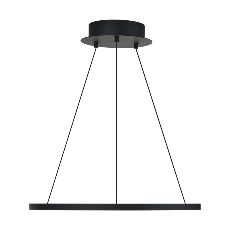 Vellavi 1 - Light LED Chandelier, Nightshade Black, 0.8" H x 24" W x 24" D