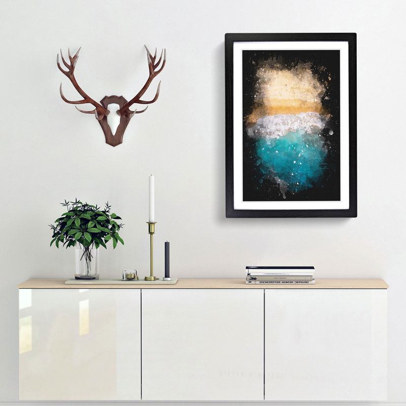 'Beach in Australia' - Picture Frame Graphic Art Print, 63cm H x 45cm W x 2cm D, Black Framed