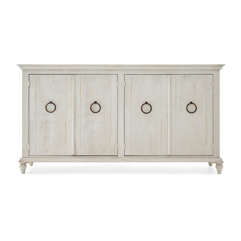 Console en bois massif 73,25 po Bisceglia, Ivoire