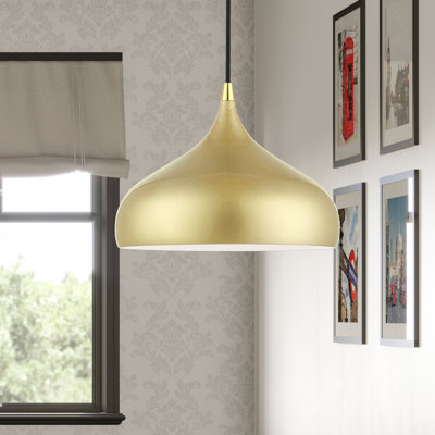 Luminaire suspendu doré doux 1 lumière