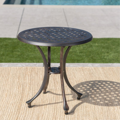 Outdoor 19" Cast Aluminum Side Table