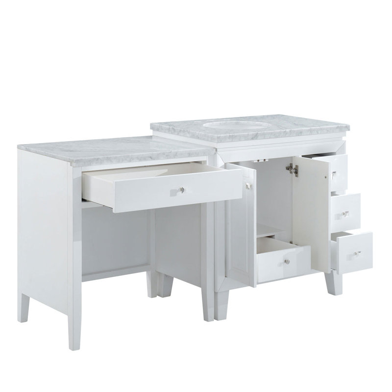 Pierceton 67'' Single Bathroom Vanity with Marble Top