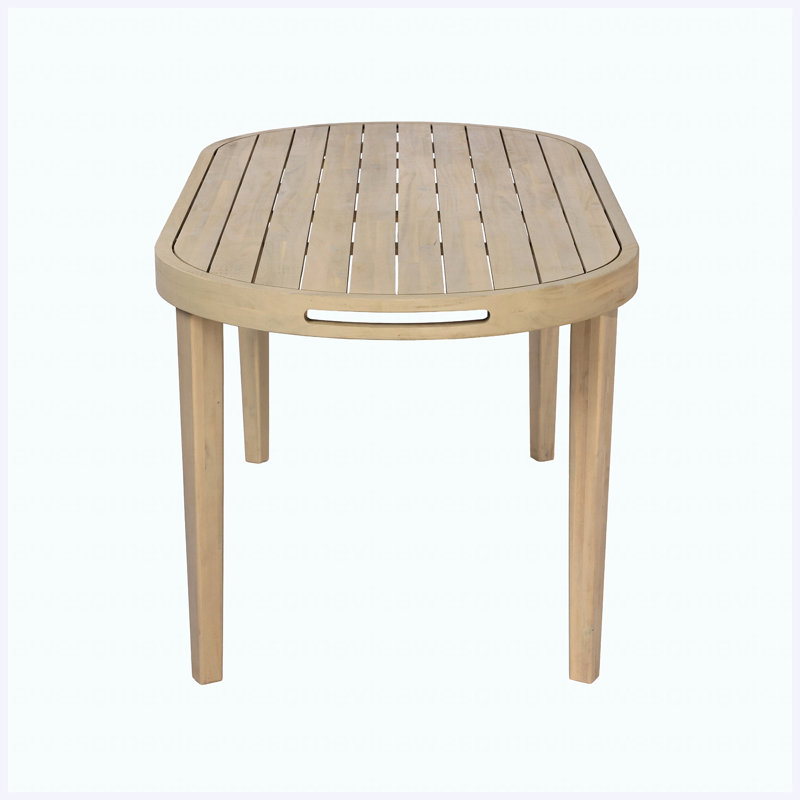 Table de salle à manger d'extérieur 70 po avec plateau en lattes