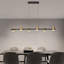 Luminaire suspendu linéaire industriel noir et doré à 47 lumières pour îlot de cuisine Givinda
