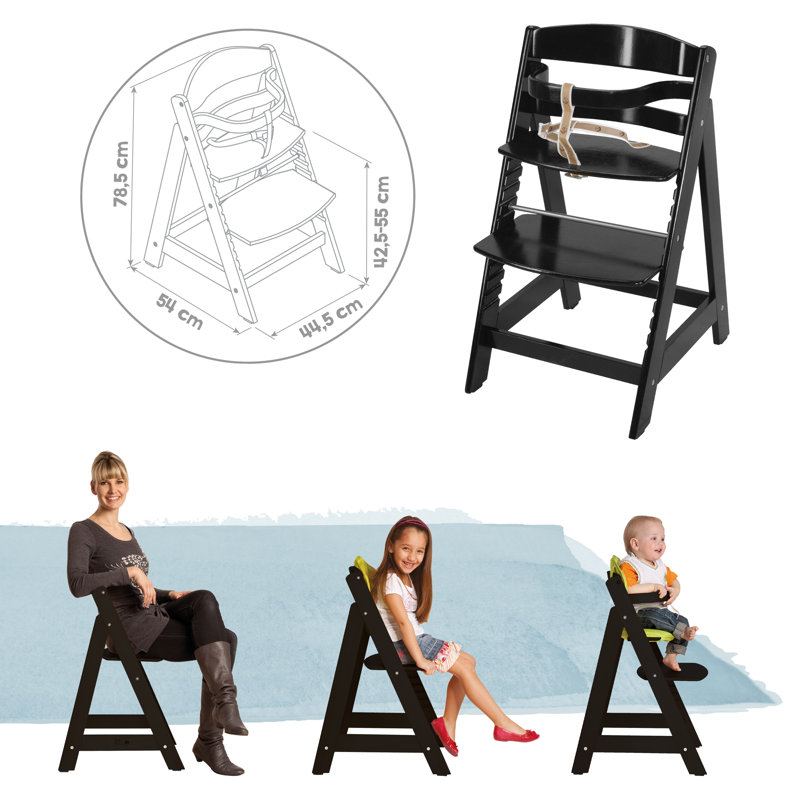 High Chair Sit Up 3, Various Colours, Lacquered Black
