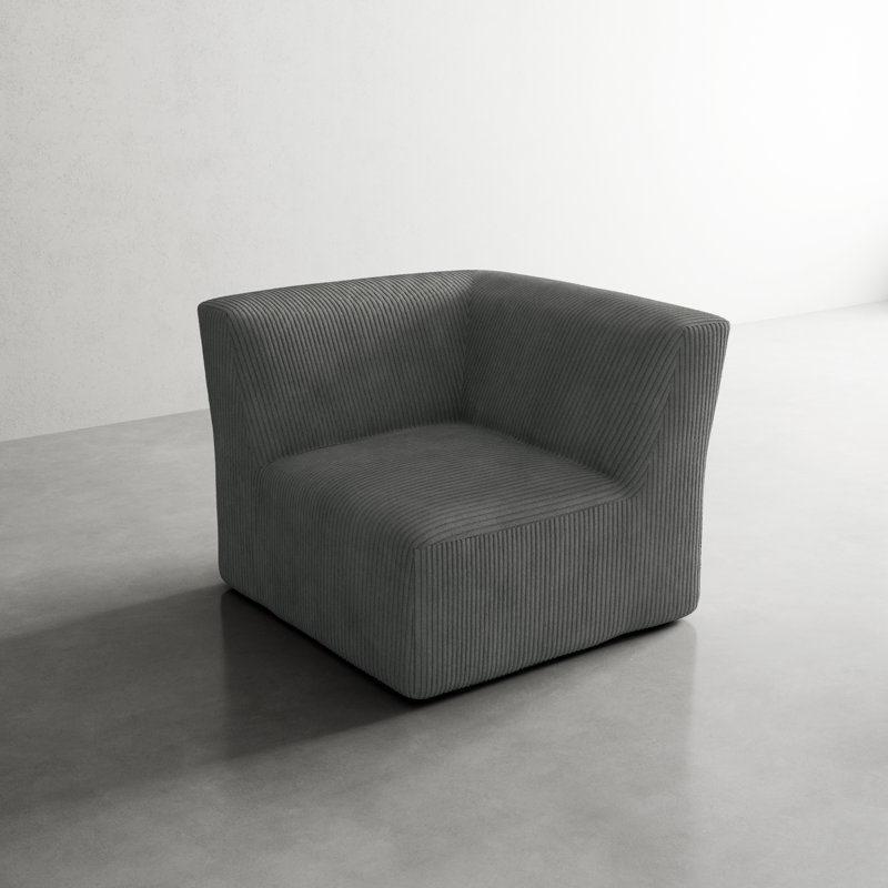 Fauteuil de coin simple Berlare, Gris