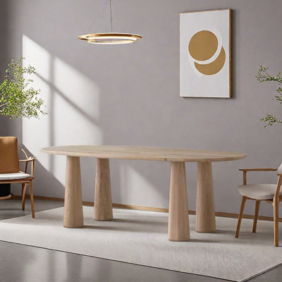 Oval Durable Ash Wood Multi-functional Table