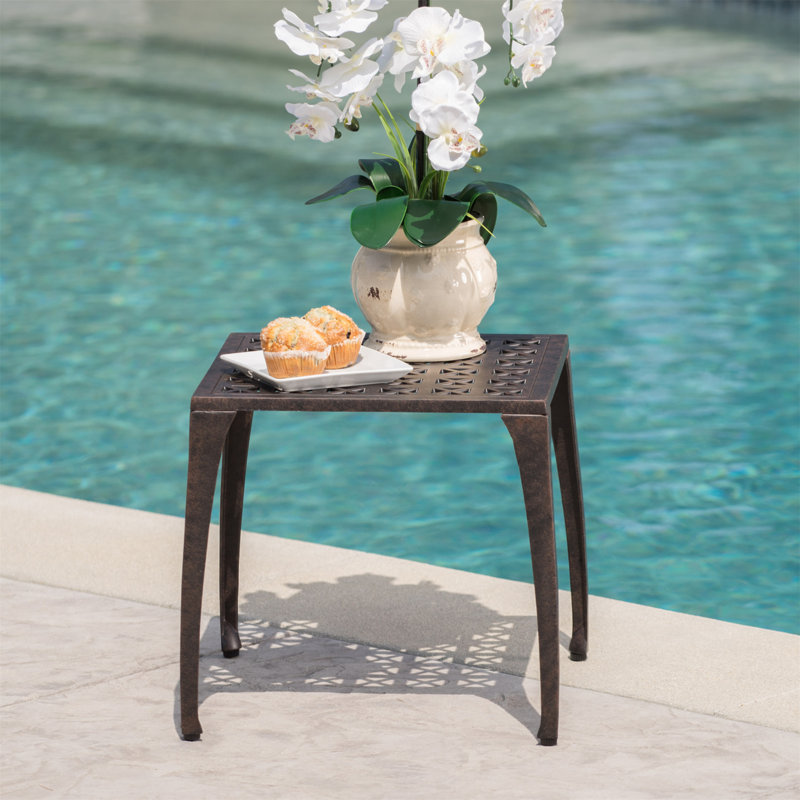 Kavanaugh Square Metal Outdoor Side Table , 18.25'' in. W 18.25'' in. D