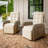 Vilborg Indoor/Outdoor Wicker Rattan Recliner with Flip-Up Side Table-1815736241-1815736238