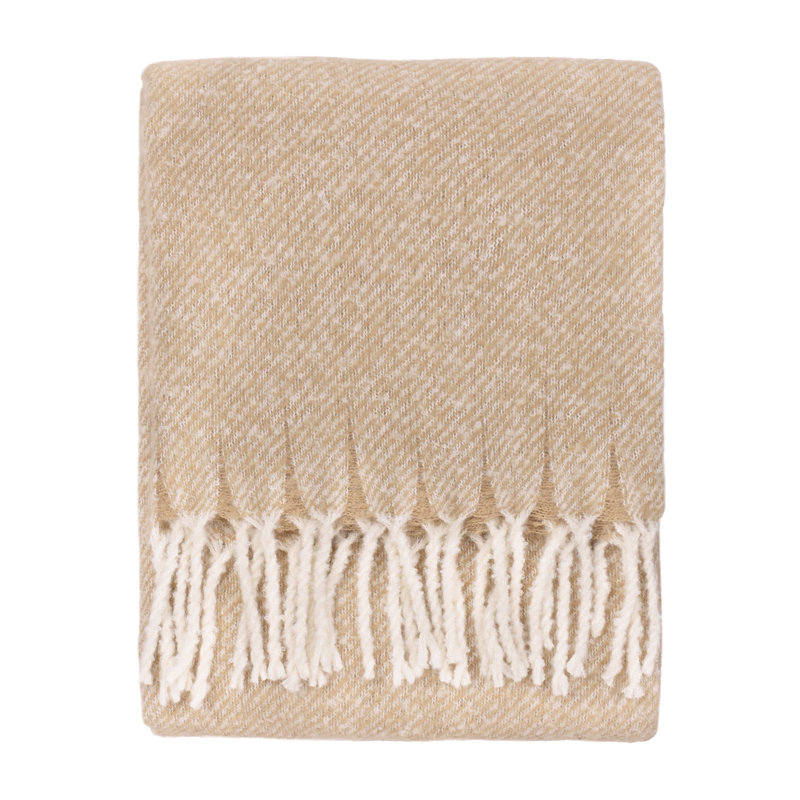Machine Woven Throw Blanket, Beige