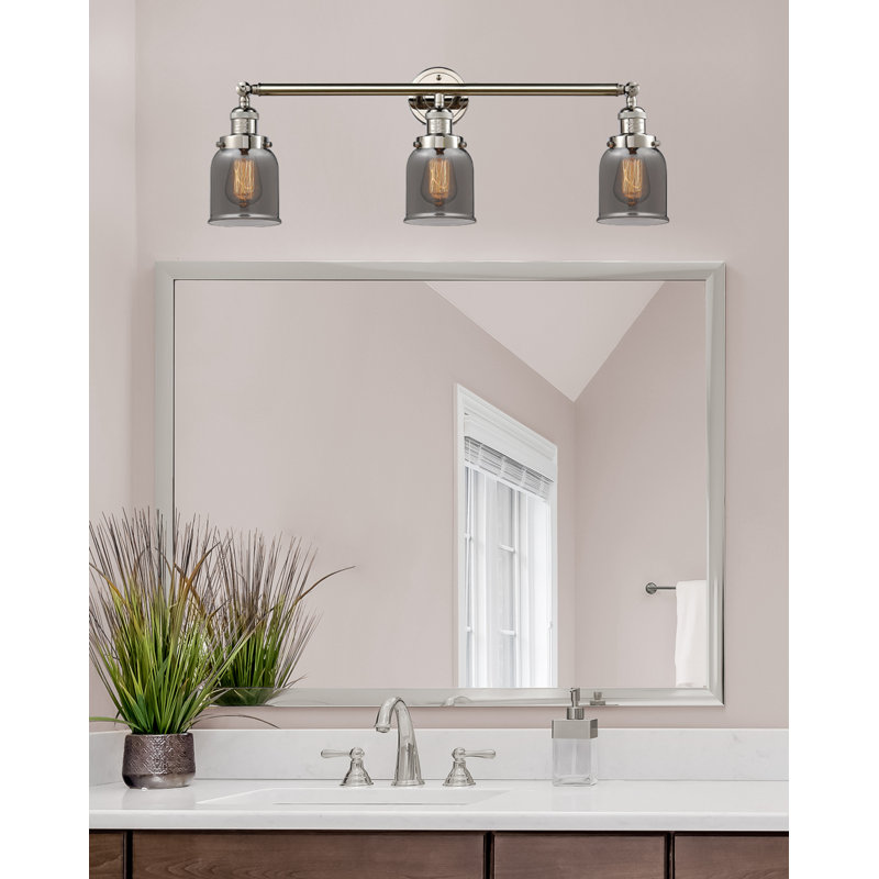 Barre d'éclairage de salle de bain à 3 lumières DEL à intensité variable, Nickel poli