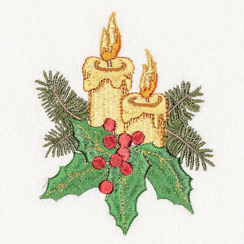 Christmas Midweight Hand Towel, White