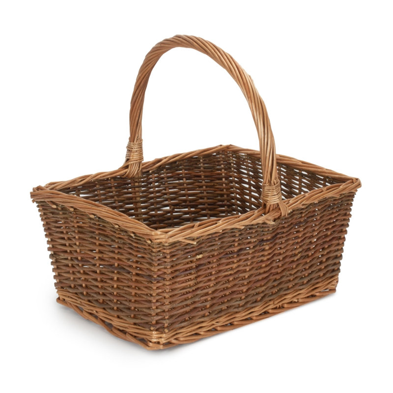Wicker Laundry Basket with Handles, Medium (17cm x 30cm x 37cm)