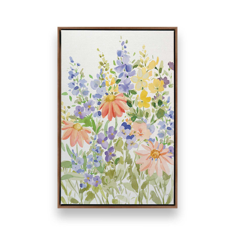 «Spring Celebration VII» par Katrina Pete, reproduction d'art, H 24 po x l 18 po, Brun, Cadre flottant