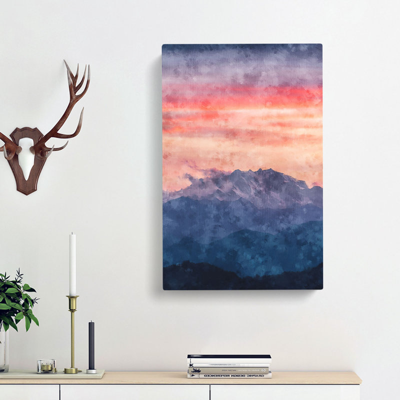 Swiss Mountain - Wrapped Canvas Painting, 76cm H x 50cm W x 3cm D