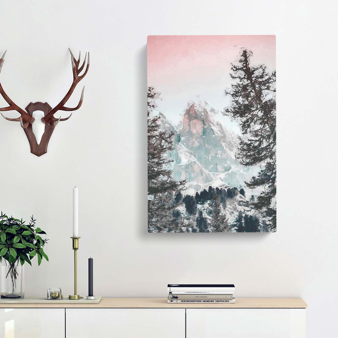 Mountain Peak In Abstract - Wrapped Canvas