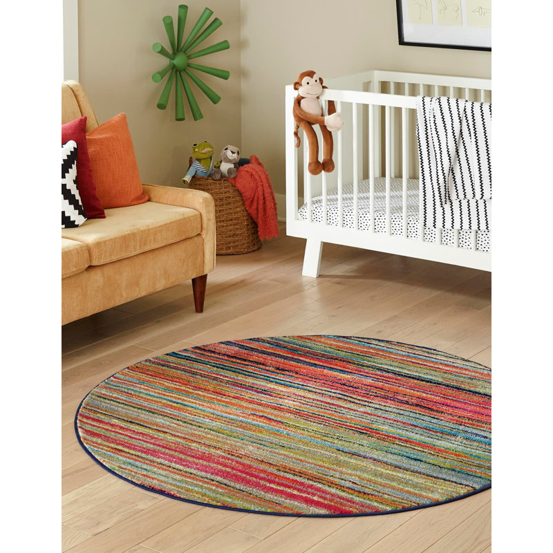 Analiese Striped Indoor Rug, Round 3'