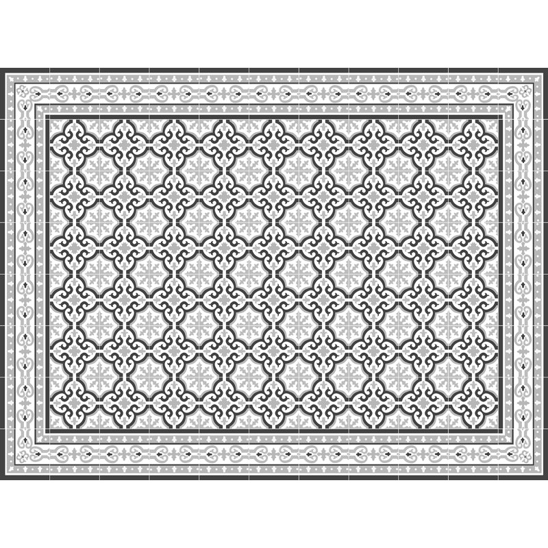 Elske Vinyl Machine Printed Area Rug, Rectangle 3'3.4" x 4'4.4"
