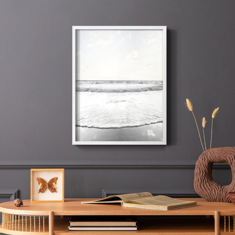 Reproduction encadrée Serene Shore - bois massif, Blanc, H 10 po x l 8 po