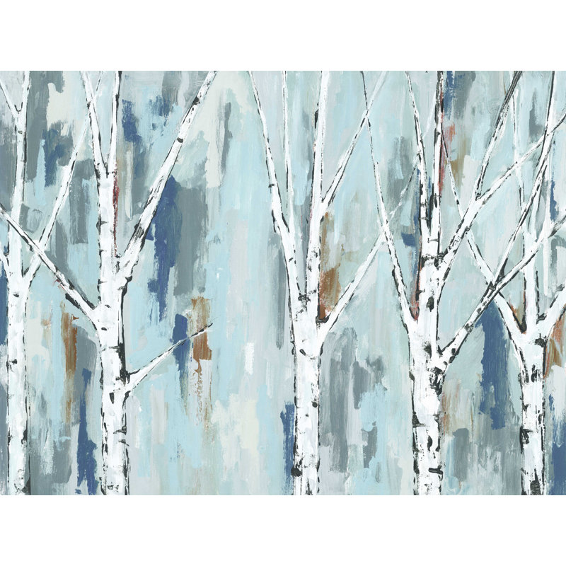 Painterly Birch Trees - reproduction d'art sur toile tendue, L 48 po x H 36 po