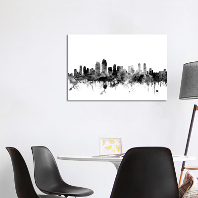 San Diego, California In Black And White by Michael Tompsett - Wrapped Canvas Gallery-Wrapped Canvas Giclée