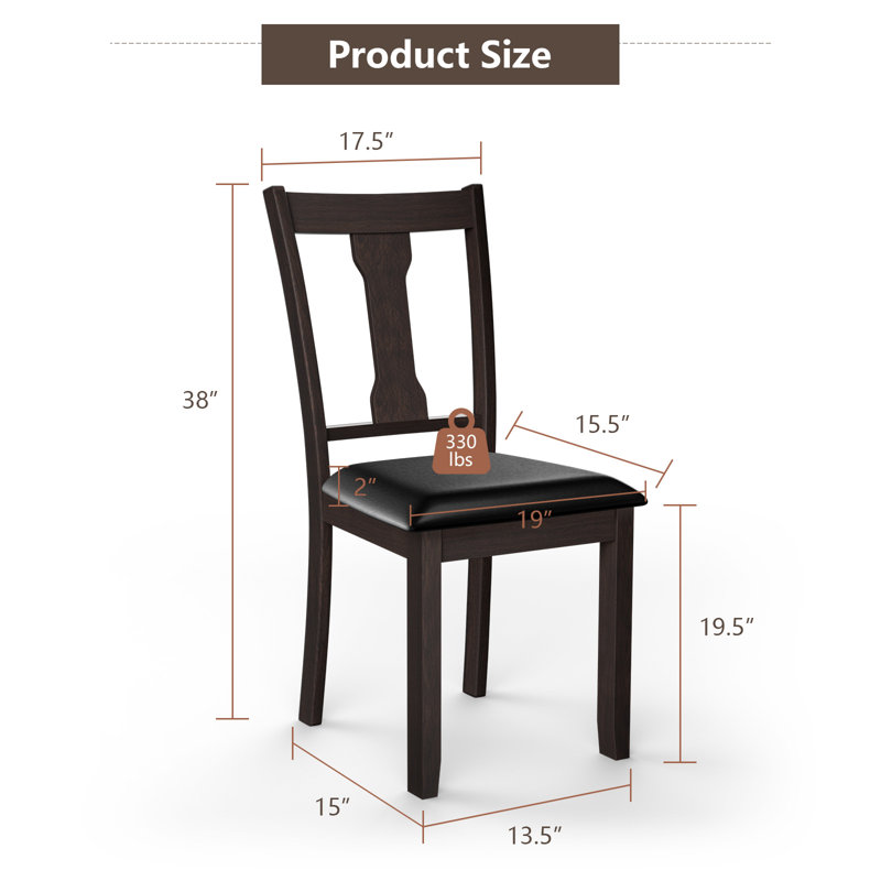 Chaise d'appoint rembourrée à dossier en lattes, Espresso