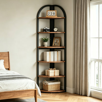 70.9" Tall Corner Bookcase, 6-Tier Corner Bookshelf
