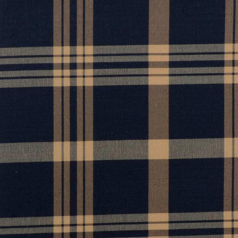 Sutton Plaids Fabric, Navy/Tan
