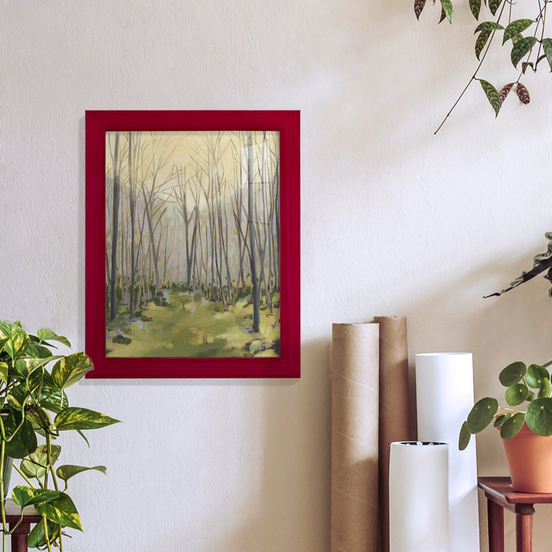 Delicate Forest II - reproduction de cadre photo simple, Rouge, H 11 po x l 9 po x P 1 po