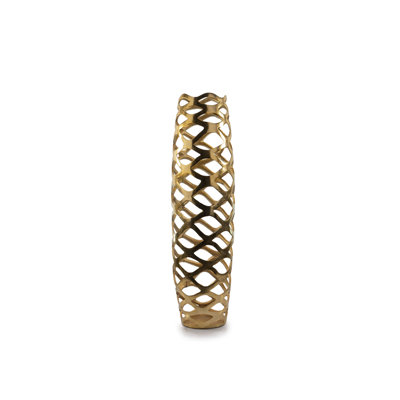 Onda Barrel Wave Lg Floor Vase - Gold