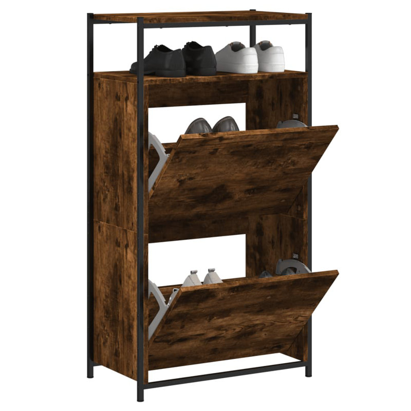 8 - Pair Shoe Storage Cabinet, 112cm H x 60cm W x 34cm D, Grey Sonoma