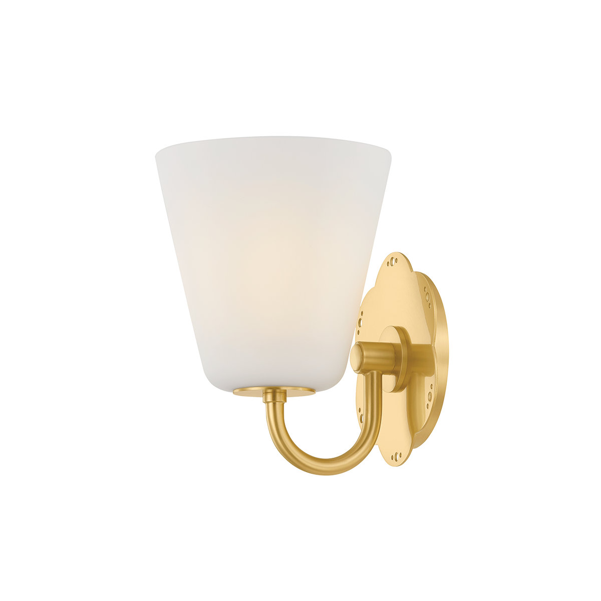 Single Light Bath Sconce, Brushed Brass