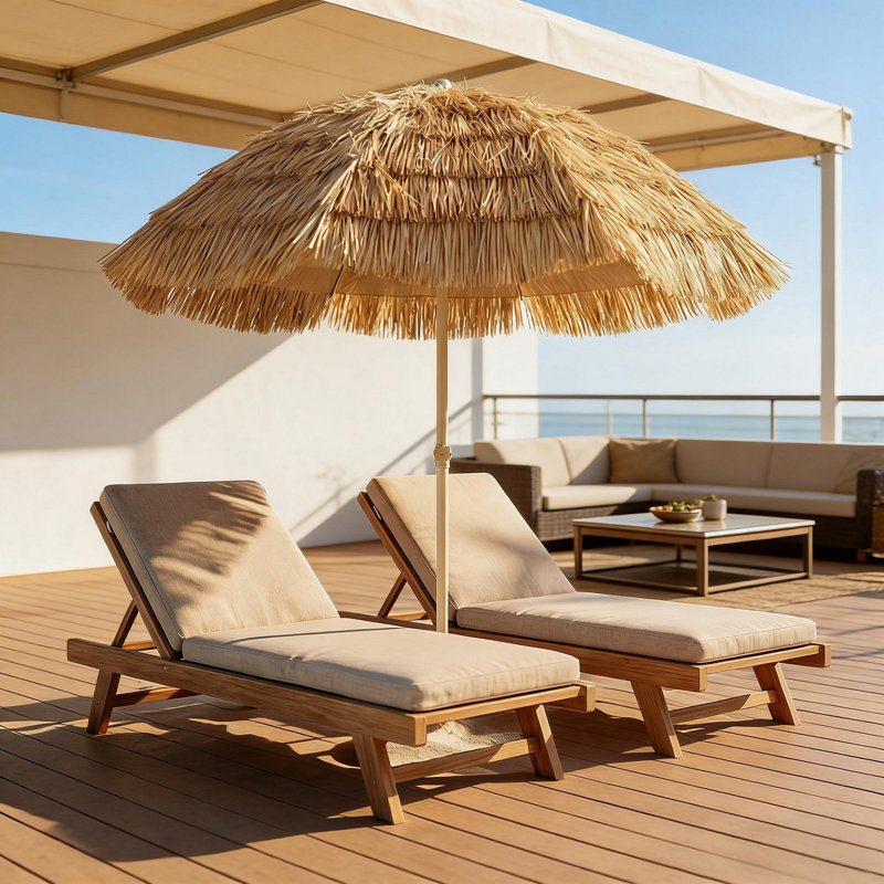 Parasol d'extérieur, parasol de jardin extérieur de style hawaïen, parasol de patio