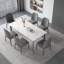 Plateau de table rectangulaire en bois fritté blanc avec table en bois massif pour la salle à manger / cuisine-2130629651