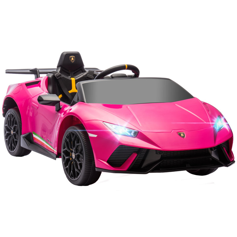 12V Lamborghini Huracan Licensed Electric Car for Kids, Pink
