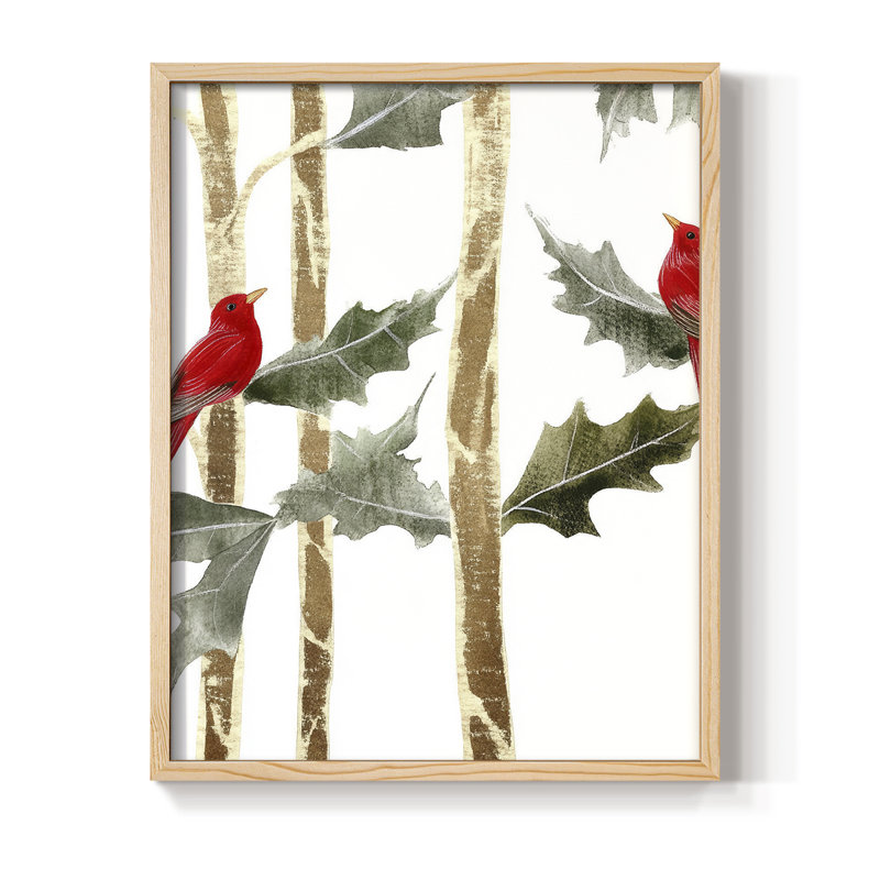 «Christmas Holiday», reproduction d'art encadrée CCLIX - Bois massif, Naturel, H 30 po x l 24 po