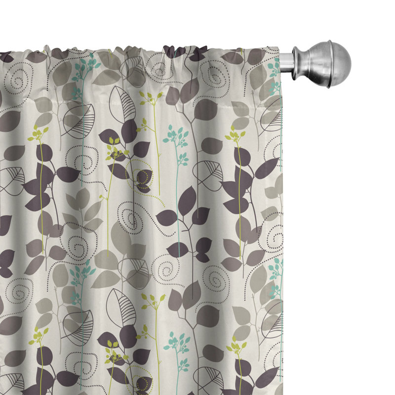 Floral Semi-Sheer Rod Pocket Curtain Panels, 28" x 95"