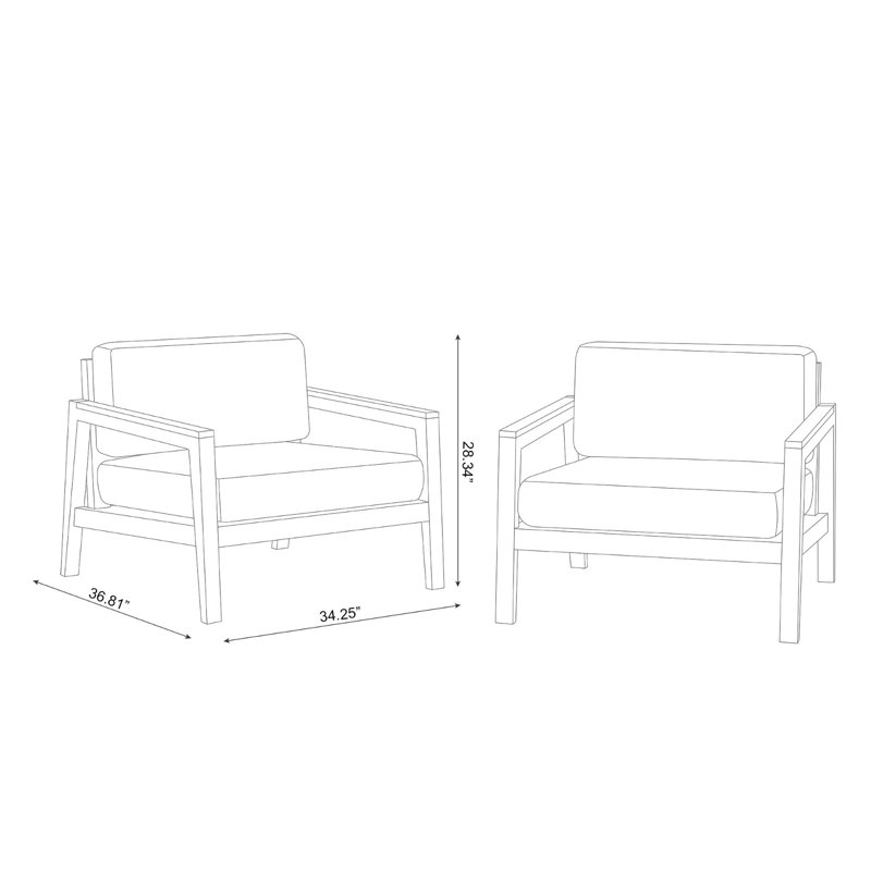 Outdoor Furniture Rhodes Patio Chair with Sunbrella Cushions, Cast Silver Sunbrella®, Charcoal Aluminum